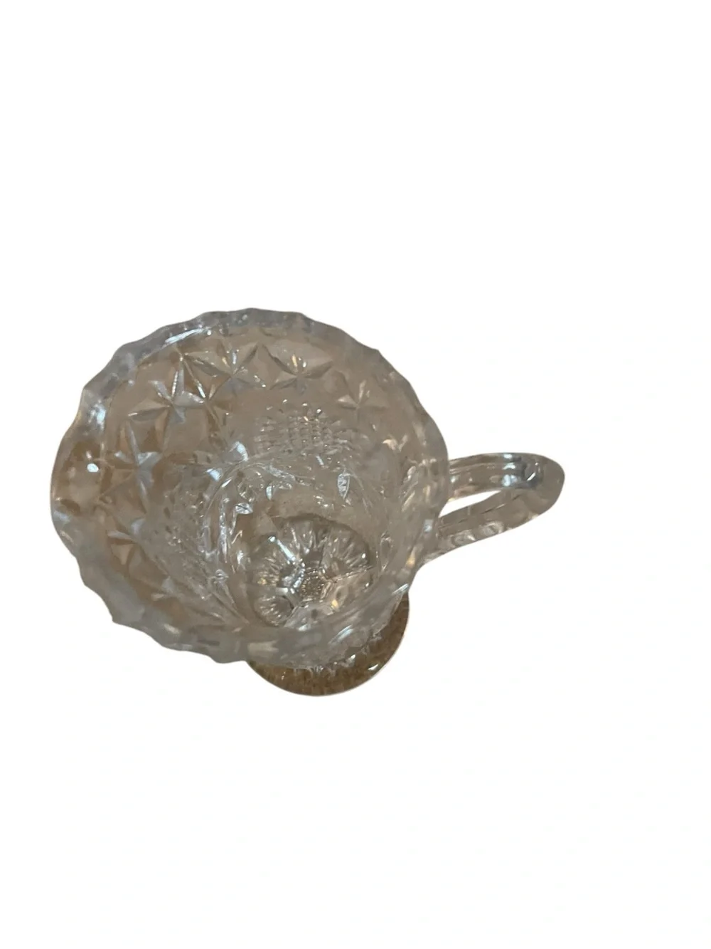 Clear Pressed Glass Pedestal Pitcher Early American Pattern Glass